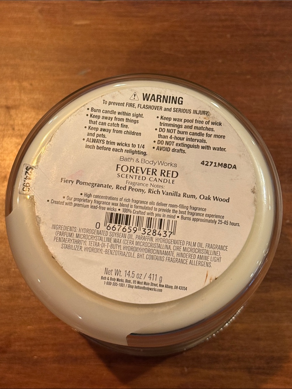 NEW Bath & Body Works FOREVER RED Lidded Candle 14.5 oz 45 Hour 3 Wick Retired - Picture 8 of 12